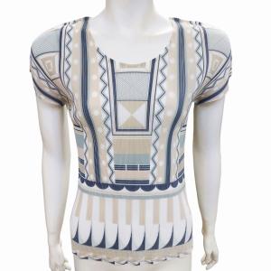 PLEATS PLEASE ISSEY MIYAKE 極美品 イッセイミヤケ 図形プリント プリーツTシャツ カットソー 総柄 マルチカラー 3 0624 IBO41