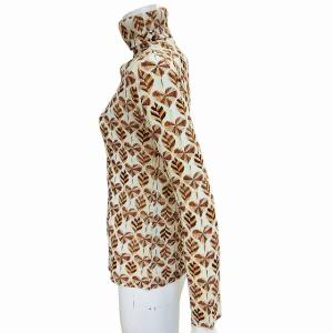 PLEATS PLEASE ISSEY MIYAKE イッセイミヤケ ハート×リーフ柄 プリーツ タートルネックカットソー 総柄 3 マルチカラー