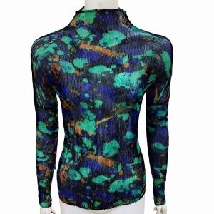 ISSEY MIYAKE スプラッシュプリント ハイネックプリーツカットソー マーブル 2 マルチカラー