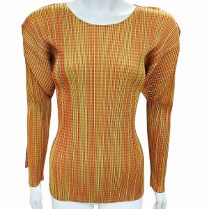 PLEATS PLEASE ISSEY MIYAKE 極美品 イッセイミヤケ プリーツ カットソー トップス チェック 総柄 マルチカラー 3 0624 IBO41