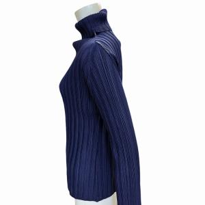 PLEATS PLEASE ISSEY MIYAKE 美品 イッセイミヤケ プリーツカットソー ハイネック トップス パープル 3 0628 IBO41