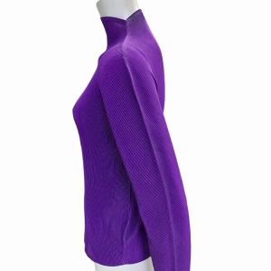 PLEATS PLEASE ISSEY MIYAKE 美品 イッセイミヤケ プリーツ カットソー Tシャツ トップス パープル 3 0630 IBO41