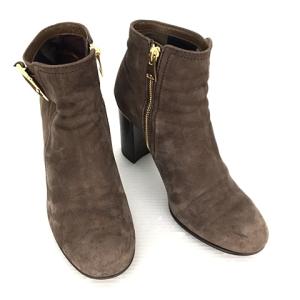 BLUE LABEL CRESTBRIDGE ショート ブーツ ブーティ ベルトモチーフ ヌバックレザー 23cm ブラウン 茶 IBO41