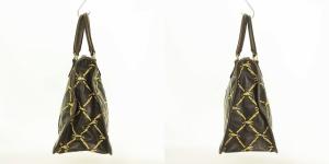 Longchamp ハンドバッグ レザーバッグ ロゴモチーフ 馬柄×ベルト柄 総柄 FRANCE vintage ヴィンテージ ファッション小物