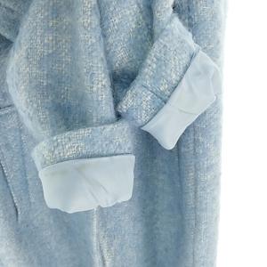 BEAUTY&YOUTH UNITED ARROWS モヘヤ混 ツイード チェスター コート M ブルー IBO41