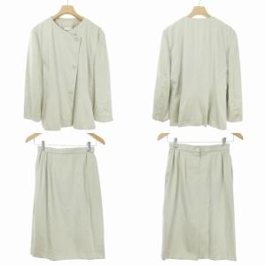 CELINE スカート スーツ セットアップ ノーカラー ジャケット 42 グレー系 IBO41