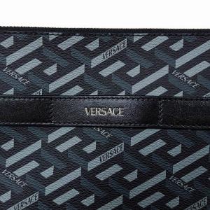 VERSACE ラ グレカ シグネチャー クラッチバッグ ブラック