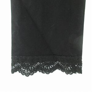 TO BE CHIC 美品 レギンス レギパン スパッツ 裾レース ストレッチ 黒 約M 1003