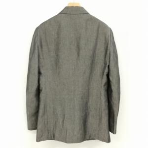 UNITED ARROWS リネン コットン シングル 1B ジャケット テーラード ブレザー 44 チャコールグレー系