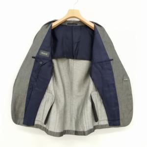 UNITED ARROWS リネン コットン シングル 1B ジャケット テーラード ブレザー 44 チャコールグレー系