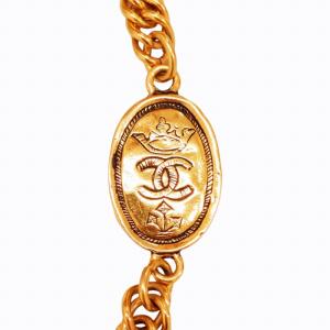 CHANEL ココマーク オーバル ネックレス 26 プレート ジュエリー 金メッキ ゴールド 0812
