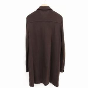 Max Mara 白タグ ウール ロング丈 シャツ ブラウス トップス 長袖 38 ダークブラウン