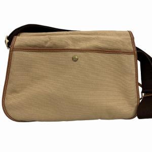 HUNTING WORLD ショルダーバッグ 斜め掛け キャンバス レザー ロゴ ベージュ系 1223