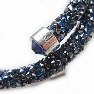 SWAROVSKI 2WAY 2連バングル ブレスレット ネックレス チョーカー クリスタルガラス ブルー系 1009