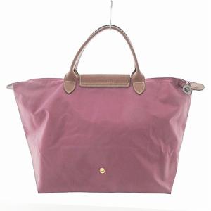 Longchamp 1623 ル プリアージュ トートバッグ ハンドバッグ 舟形 ナイロン レザー 赤紫 M 1004