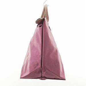 Longchamp 1623 ル プリアージュ トートバッグ ハンドバッグ 舟形 ナイロン レザー 赤紫 M 1004