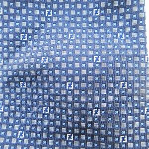 FENDI ネクタイ レギュラータイ FF ズッカ柄 ビジネス シルク ネイビー 紺 1011