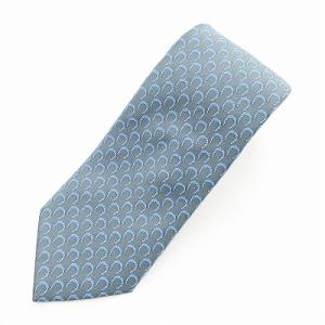 美品 蹄 馬蹄 蹄鉄 H柄 ネクタイ レギュラータイ ビジネス シルク 総柄 ネイビー 紺 1011