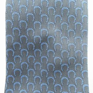 HERMES 美品 蹄 馬蹄 蹄鉄 H柄 ネクタイ レギュラータイ ビジネス シルク 総柄 ネイビー 紺 1011