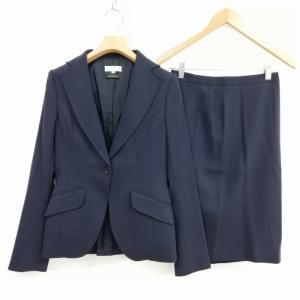 フォーマル スーツ セットアップ シングル ジャケット 膝丈 スカート 38 ネイビー