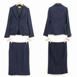 BARNEYS NEW YORK フォーマル スーツ セットアップ シングル ジャケット 膝丈 スカート 38 ネイビー