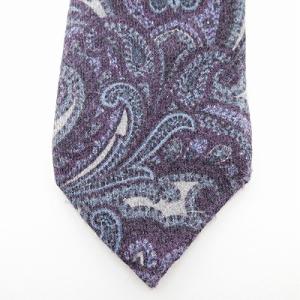 BARNEYS NEW YORK ネクタイ レギュラータイ ペイズリー ウール 総柄 ビジネス 紫系 1011