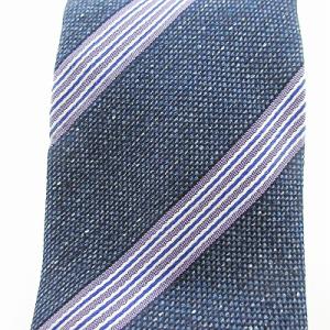 BARNEYS NEW YORK ネクタイ レギュラータイ レジメンタルストライプ ビジネス シルク ネイビー 紺 1011