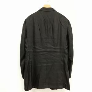 ARMANI COLLEZIONI リネン シルク シングル 3B ジャケット テーラード ブレザー 48 R 光沢 ブラック