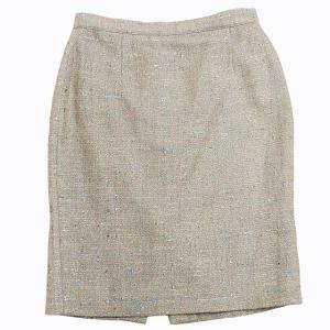 FENDI 365 ヴィンテージ スーツ セットアップ ジャケット スカート ラメ糸 ベージュブラウン 44 0905