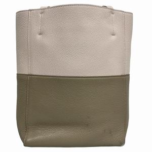 Cruciani レザー トートバッグ ハンドバッグ 手持ち バイカラー ロゴ ピンク系 ベージュ系 1217