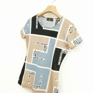 FENDI mare ロゴ ズッカ柄 カットソー Ｔシャツ トップス 半袖 40 マルチ