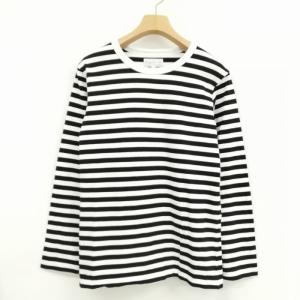 2016 ボーダー ロングスリーブ カットソー Tシャツ トップス 長袖 美品 T1 ブラック ホワイト