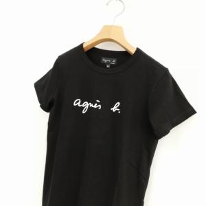 agnes b. 2018 ロゴ プリント Tシャツ カットソー トップス 半袖 T2 ブラック