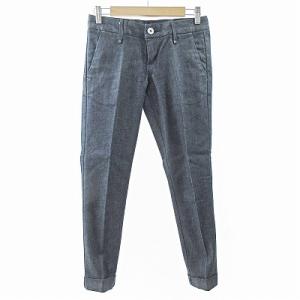 美品 デニムパンツ ジーンズ ジーパン ストレッチ 裾折り返し インディゴ 23 1204