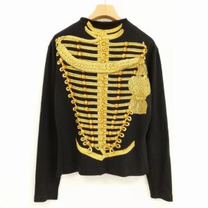 ナポレオン トロンプルイユ ロングスリーブ カットソー トップス ボトルネック ヴィンテージ 長袖 XL ブラック