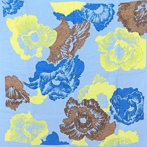 Salvatore Ferragamo 大判 スカーフ シルク 花柄 サックスブルー 1009