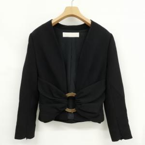 VALENTINO スーツ セットアップ 金具 モチーフ ノーカラー ジャケット 膝丈 スカート ヴィンテージ 10 ブラック