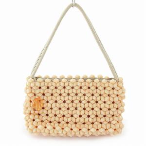 GIORGIO ARMANI 美品 ショルダーバッグ ワンショルダー パーティバッグ ビーズ ビジュー ベージュ 1005