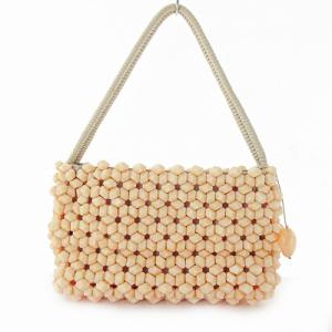 GIORGIO ARMANI 美品 ショルダーバッグ ワンショルダー パーティバッグ ビーズ ビジュー ベージュ 1005