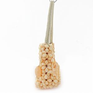 GIORGIO ARMANI 美品 ショルダーバッグ ワンショルダー パーティバッグ ビーズ ビジュー ベージュ 1005