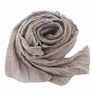 プリーツ ストール シルク 薄手 茶 国内正規品 1006