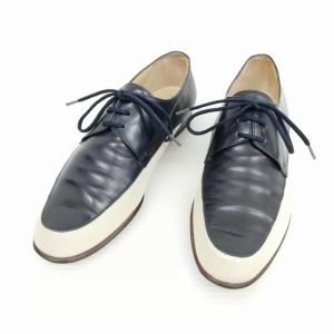 ヴィンテージ バイカラー オックスフォード レザー シューズ 36.5 ネイビー アイボリー