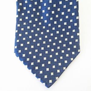 PAUL SMITH 美品 ネクタイ レギュラータイ 四角 ドット柄 ビジネス シルク ネイビー 紺 1208