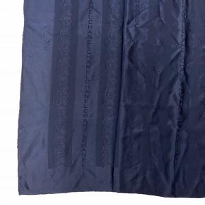 CHANEL シルクスカーフ 大判 総柄 ココマーク ロゴ イタリア製 紺 ネイビー 1112