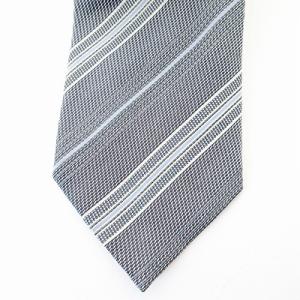 Ermenegildo Zegna 美品 ネクタイ レギュラータイ レジメンタルストライプ ビジネス シルク グレー 1128