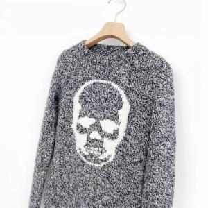 lucien pellat finet スカル メランジ ニット セーター トップス 長袖 ネイビー