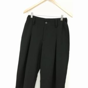ISSEY MIYAKE ワイド スラックス トラウザー パンツ ボックスプリーツ アンクル クロップド 美品 1 ブラック