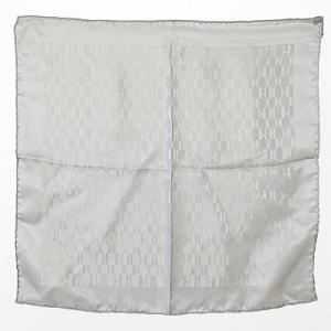 美品 プチカレ40 スカーフ ポケットチーフ H柄 シルク グレー 1207