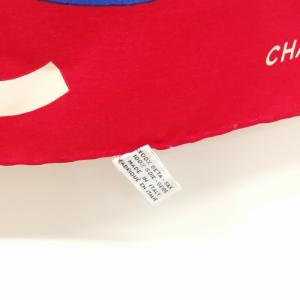 CHANEL マルチカラー ココマーク スカーフ 大判 シルク 85cm×85cm 赤 レッド マルチ