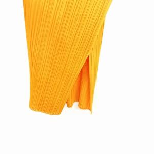 PLEATS PLEASE ISSEY MIYAKE イッセイミヤケ サンプル品 ノースリーブ ロング丈 カットソー チュニック ワンピース イエロー系
